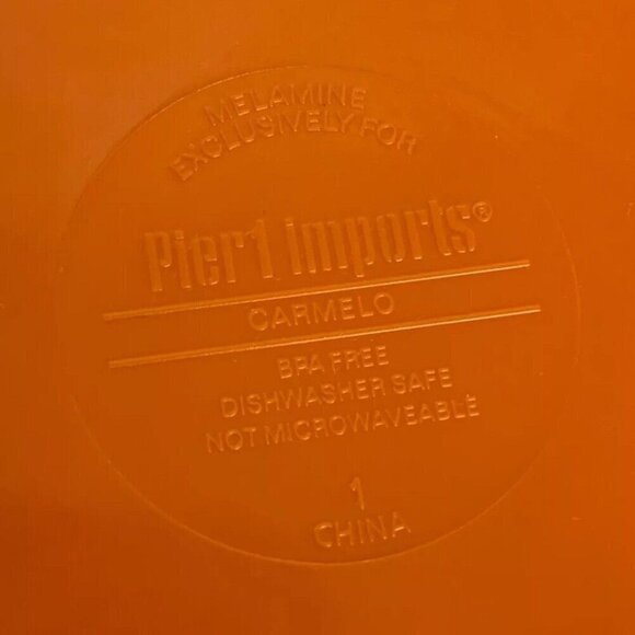 Pier 1 Carmelo Salad Luncheon Plates Set of 6 Yellow Orange Crackle Melamine - Picture 8 of 8